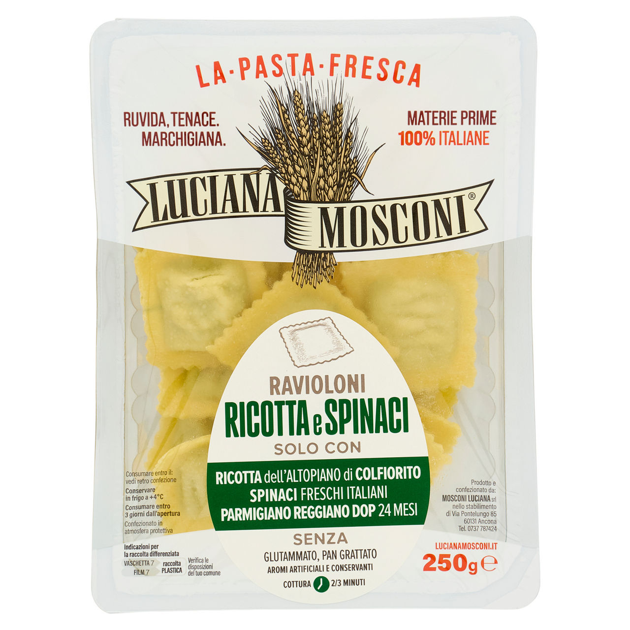 Ravioloni ricotta e spinaci 250 gr