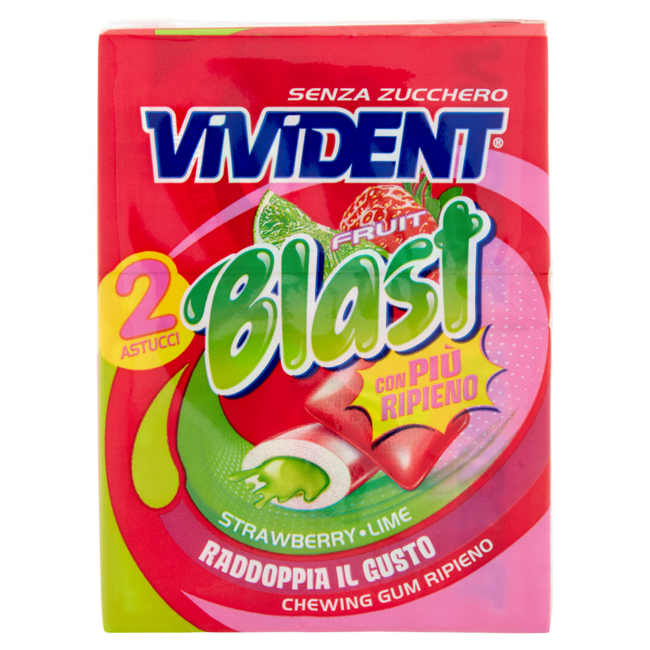 Chewing gum ripieno alla fragola e lime 2 pz x 30 gr