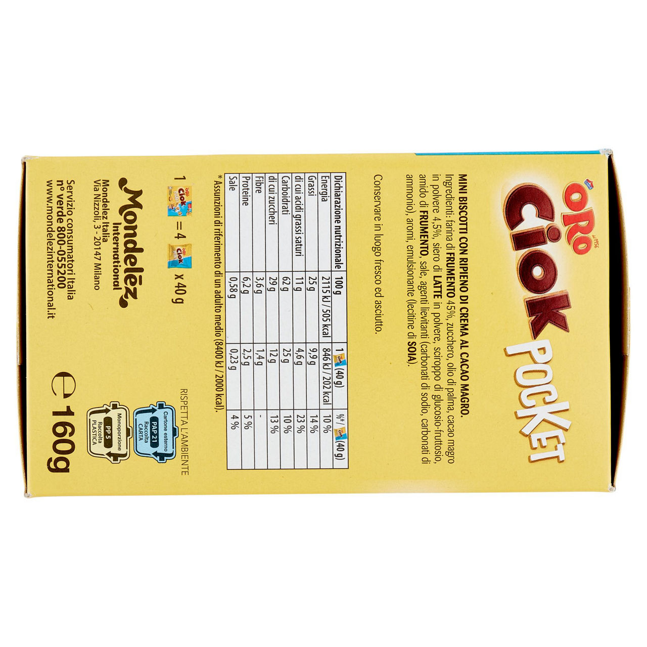 Mini biscotti Pocket ripieni di crema al cacao magro 160 gr - Immagine 21