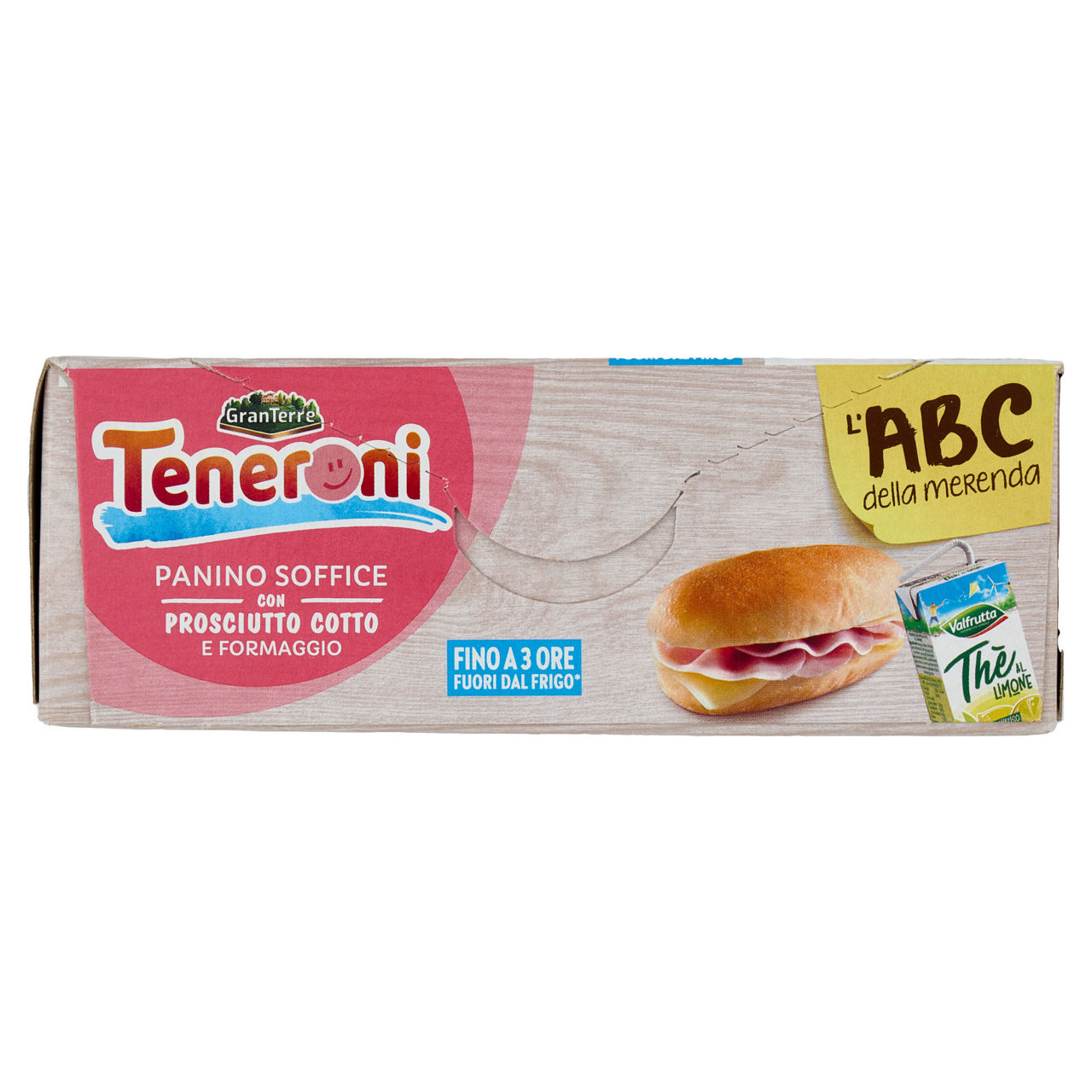 Merenda panino soffice con prosciutto cotto e formaggio e thè al limone 180 gr - Immagine 101