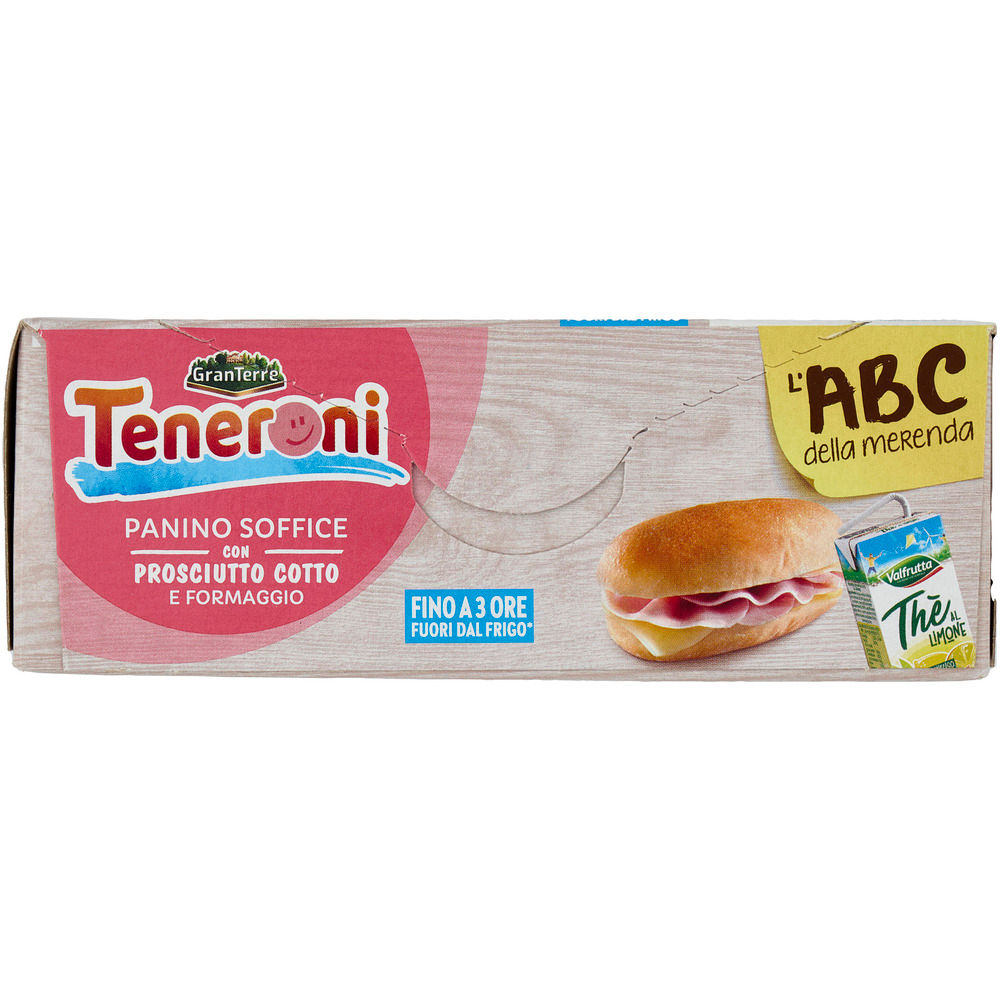 Merenda panino soffice con prosciutto cotto e formaggio e thè al limone 180 gr - Immagine 51