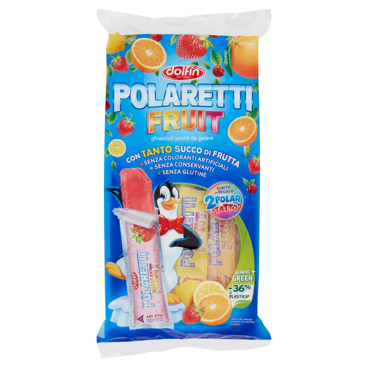 POLARETTI FRUIT GREEN DOLFIN AMARENA FRAGOLA ARANCIA LIMONE 42ML X10PZ ML 420 - Immagine 01