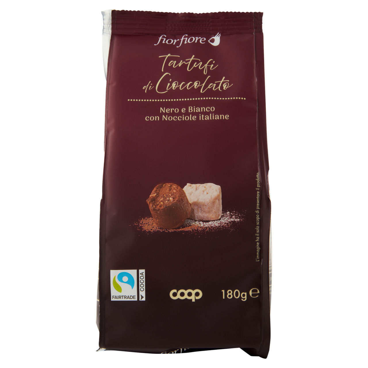 Tartufi al cioccolato nero e bianco con nocciole italiane 180 gr - Immagine 01