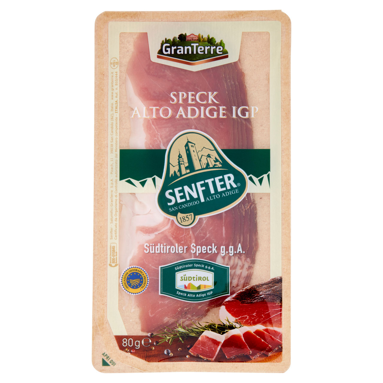 Speck Alto Adige IGP affettato 80 gr