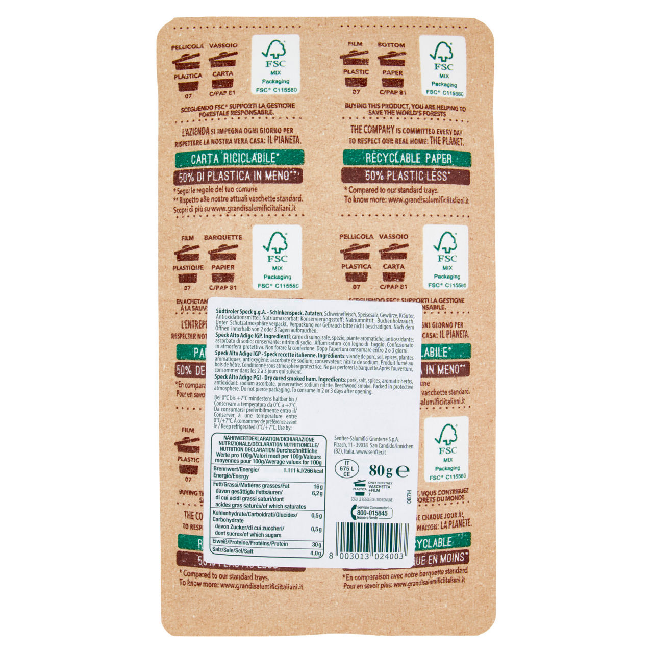 Speck Alto Adige IGP affettato 80 gr - Immagine 31
