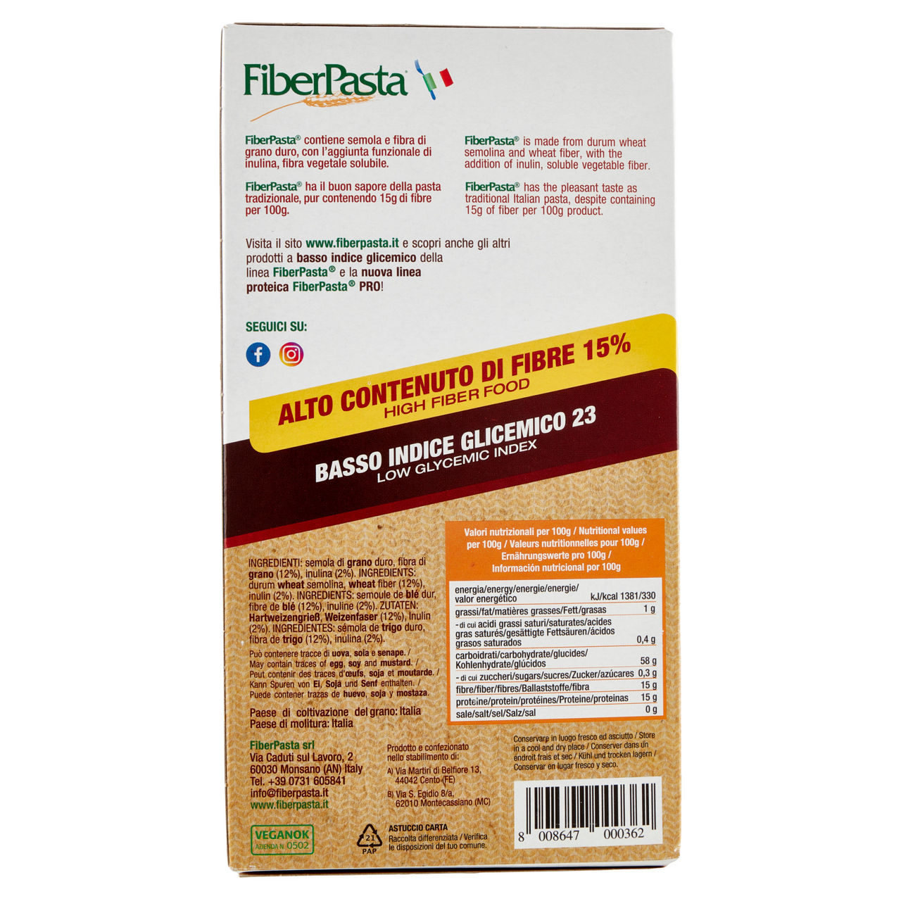 Fusilli proteici pasta di semola di grano duro fibra di grano e inulina 250 gr - Immagine 41