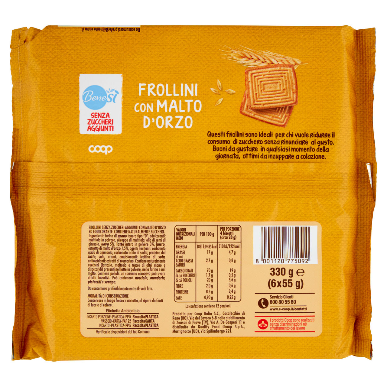 Biscotti frollini con malto d'orzo 330 gr - Immagine 11