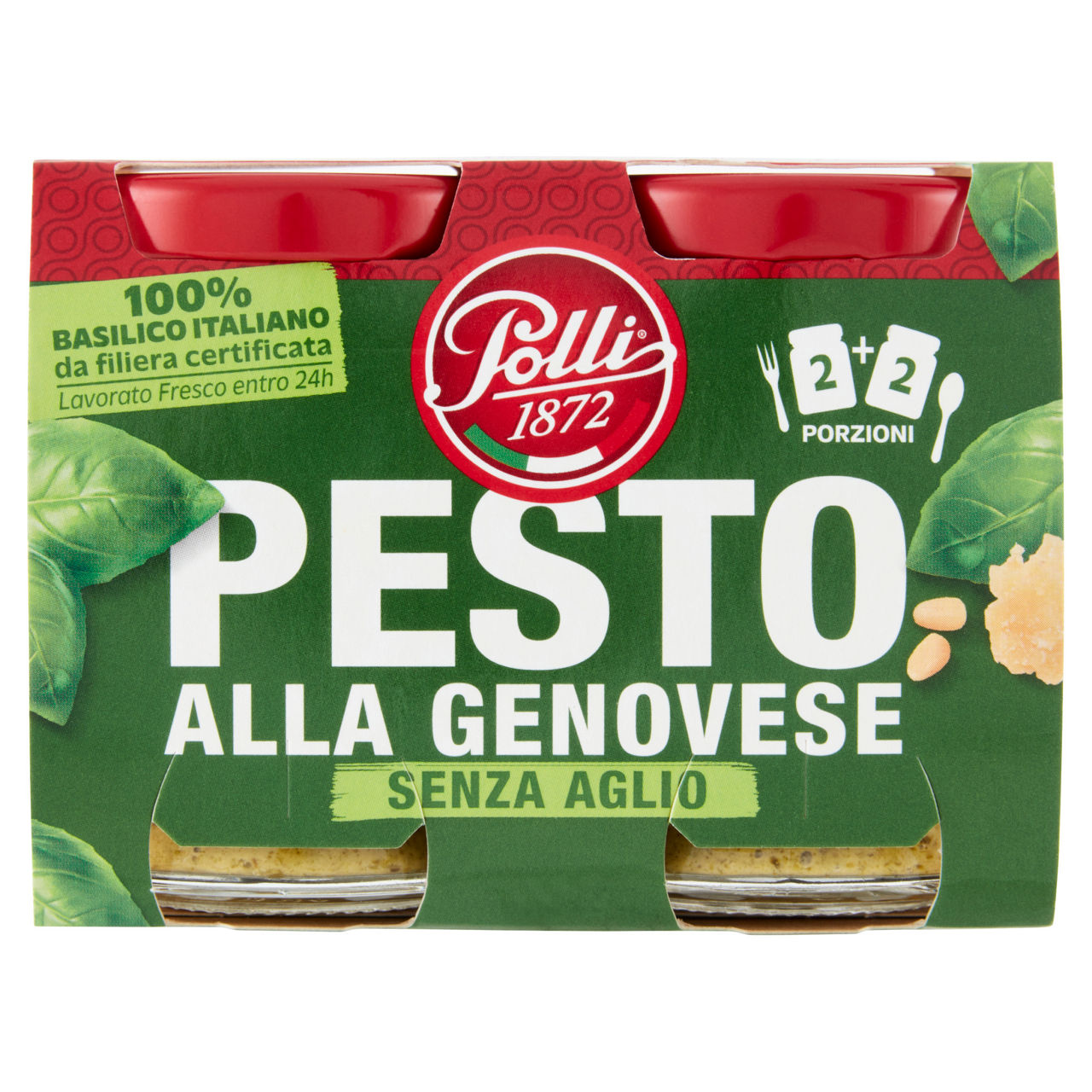 Pesto alla genovese senza aglio 2 pz x 90 gr