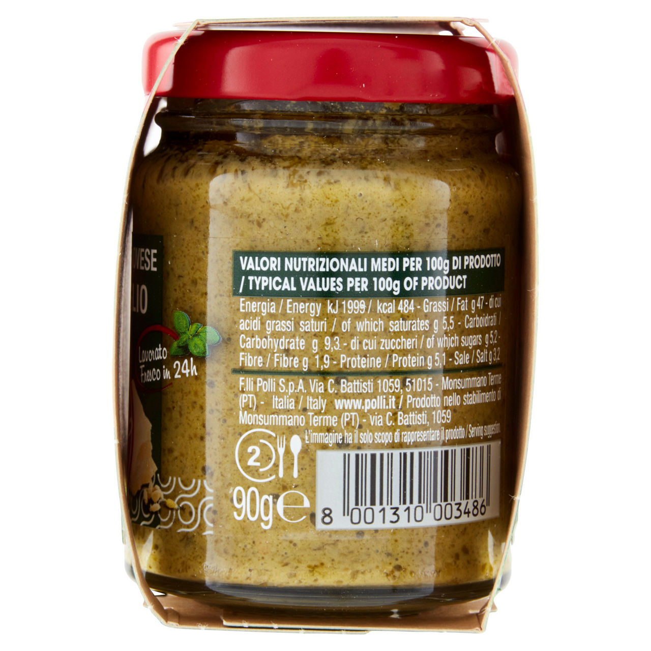 Pesto alla genovese senza aglio 2 pz x 90 gr - Immagine 11