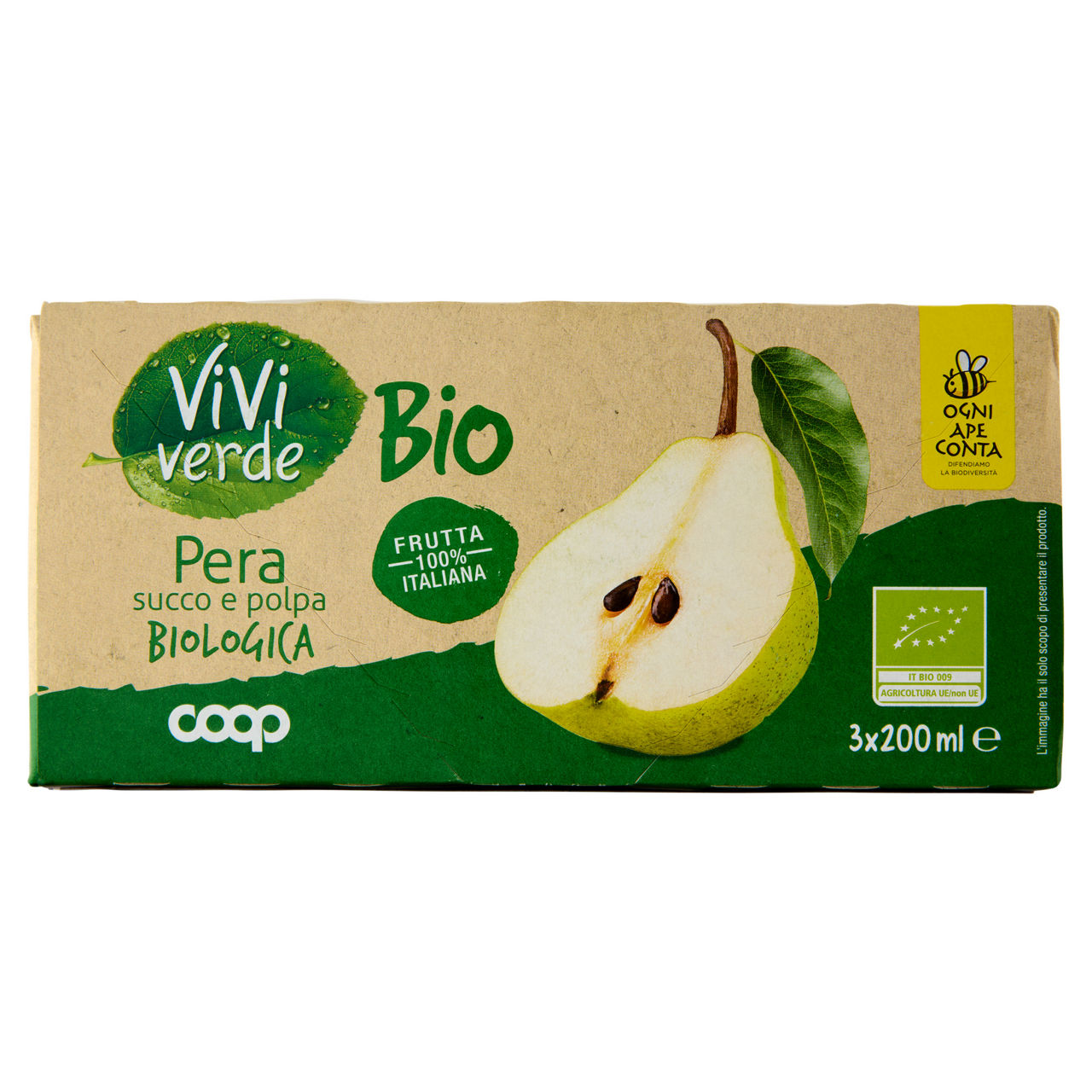 Succo e polpa di pera bio 3 pz x 200 ml - Immagine 01