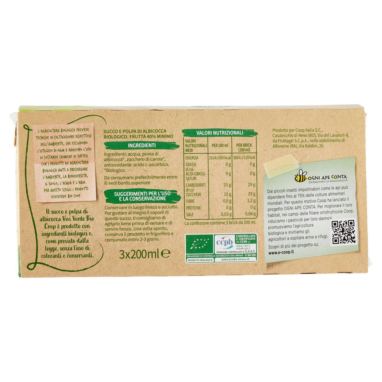 Succo albicocca biologica vivi verde 3 x 200 ml - Immagine 61