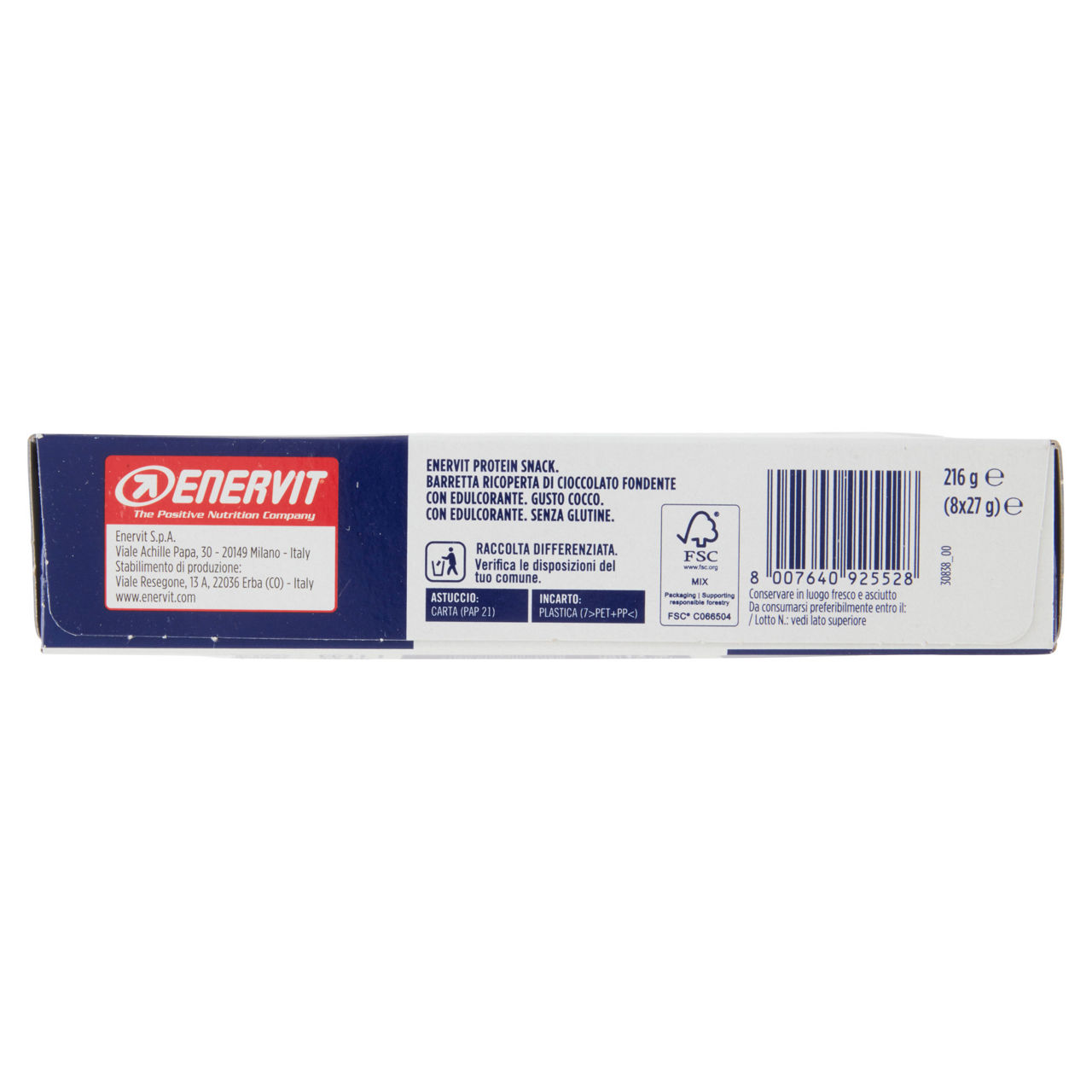 Barretta proteica con cocco ricoperta di cioccolato fondente 8 pz x 27 gr - Immagine 51
