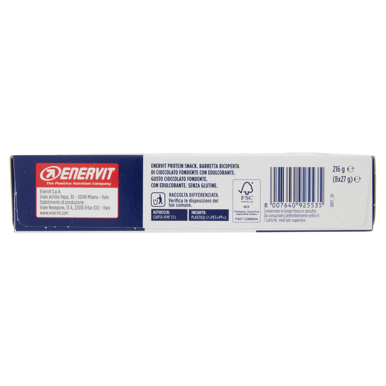 Barretta proteica al cioccolato fondente 8 pz x 27 gr - Immagine 51
