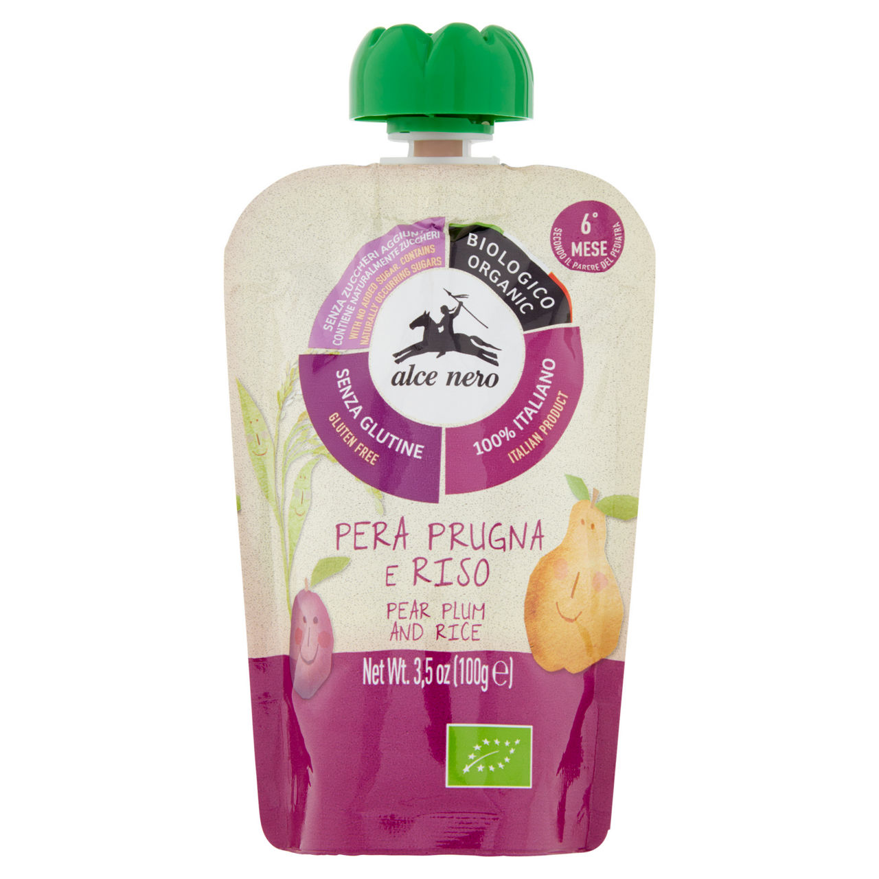 Purea di pera prugna e riso bio 100 gr - Immagine 01