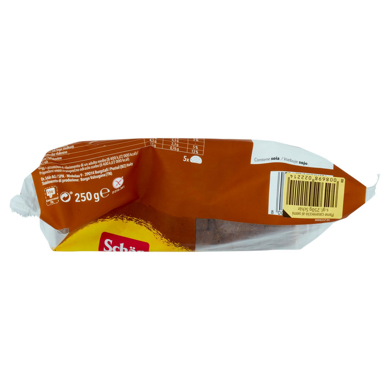 Pane a fette ai semi senza glutine e senza lattosio 250 gr - Immagine 51
