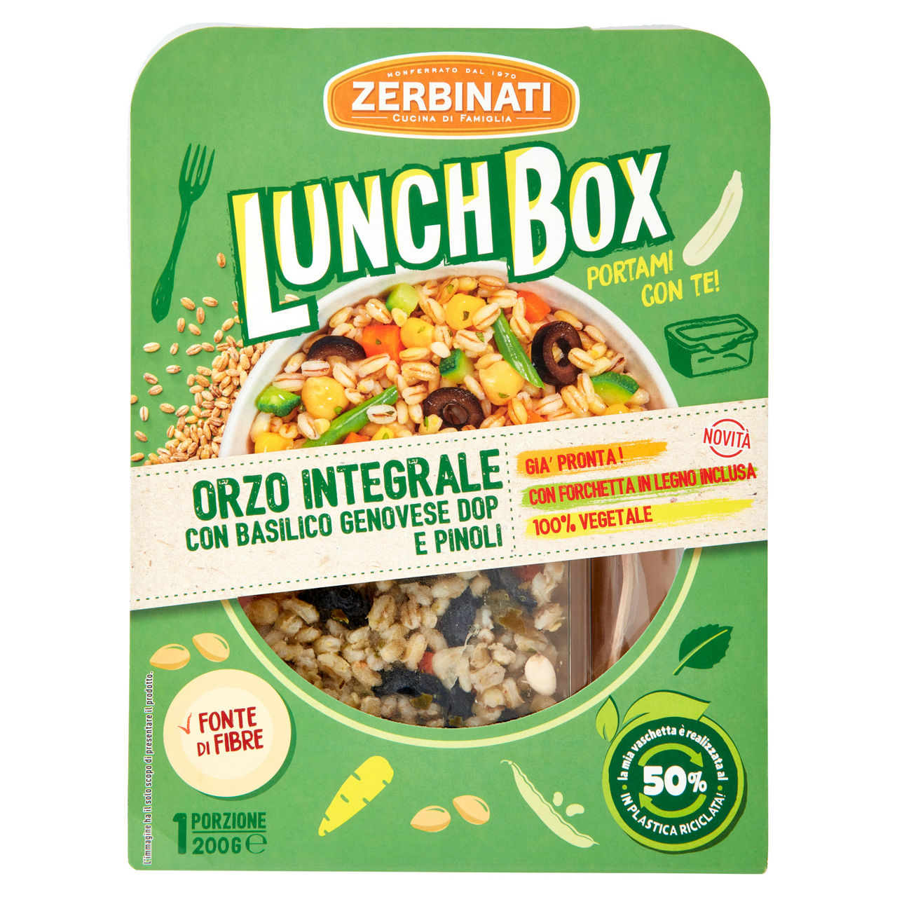 Orzo integrale con Basilico Genovese DOP e pinoli 200 gr - Immagine 01
