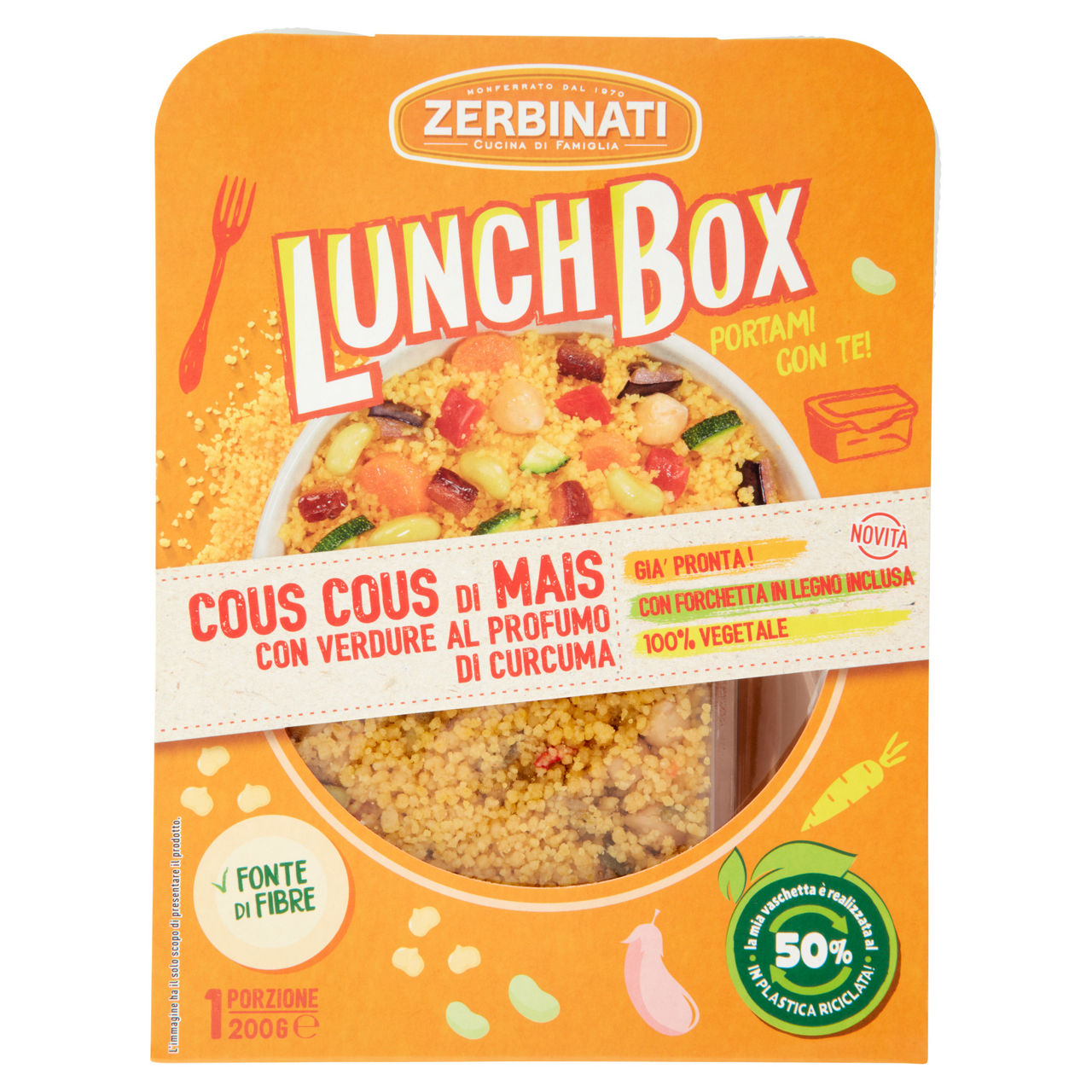 Cous cous di mais con verdure alla curcuma 200 gr