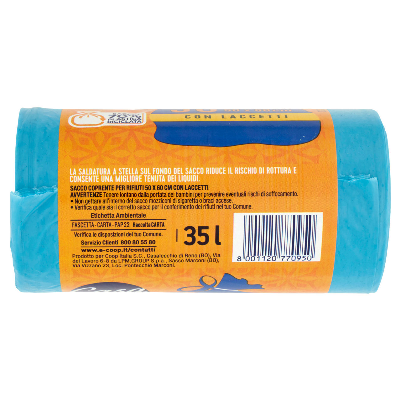 Sacchi nettezza azzurri con laccetti 50x60 cm 30 pz - Immagine 31