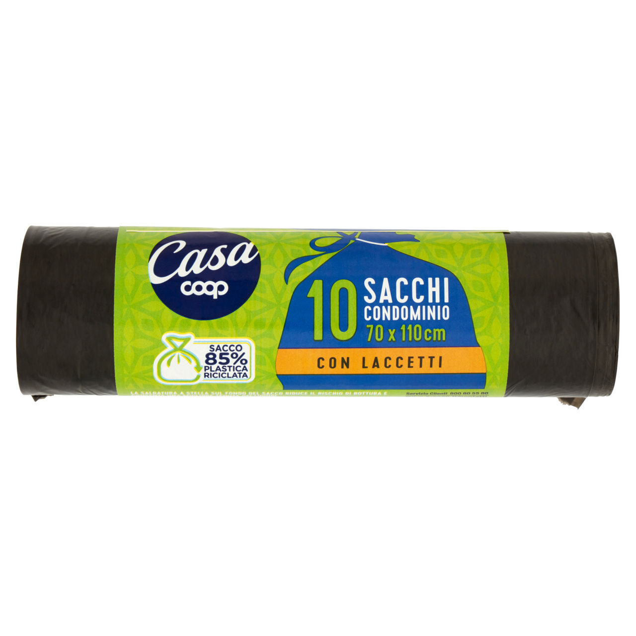 Sacchi nettezza condominiali neri con laccetti 70x110 cm 10 pz