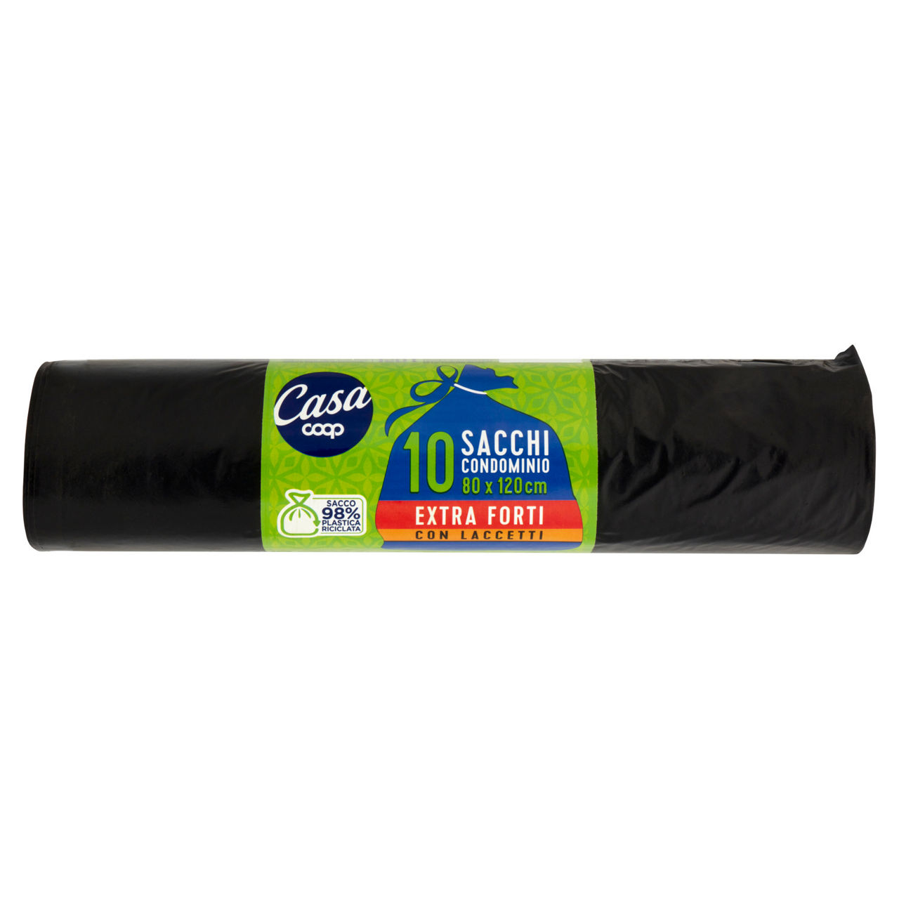 Sacchi nettezza condominiali extra forti con laccetti 80x120 cm 10 pz