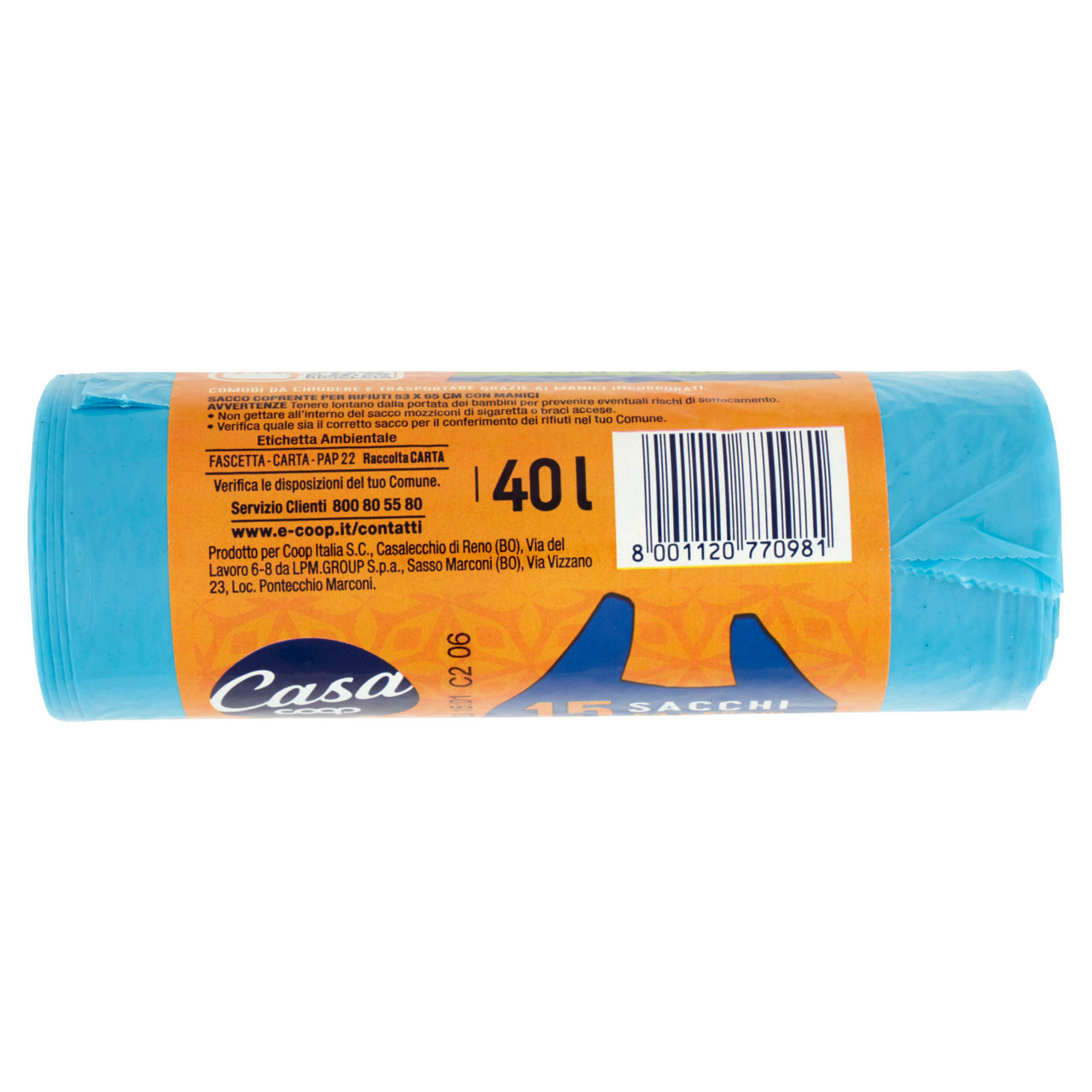 Sacchi nettezza azzurri con manici 53x65 cm 15 pz - Immagine 21