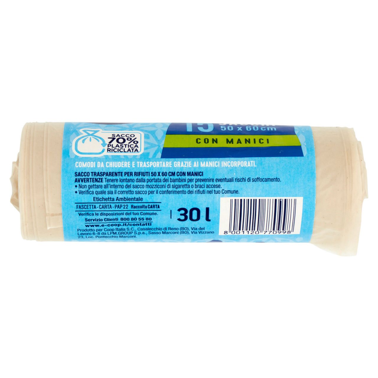 Sacchi nettezza trasparenti con manici 50x60 cm 15 pz - Immagine 21