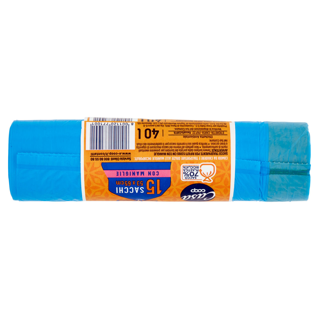 Sacchi nettezza azzurri con maniglia scorrevole 53x65 cm15 pz - Immagine 31