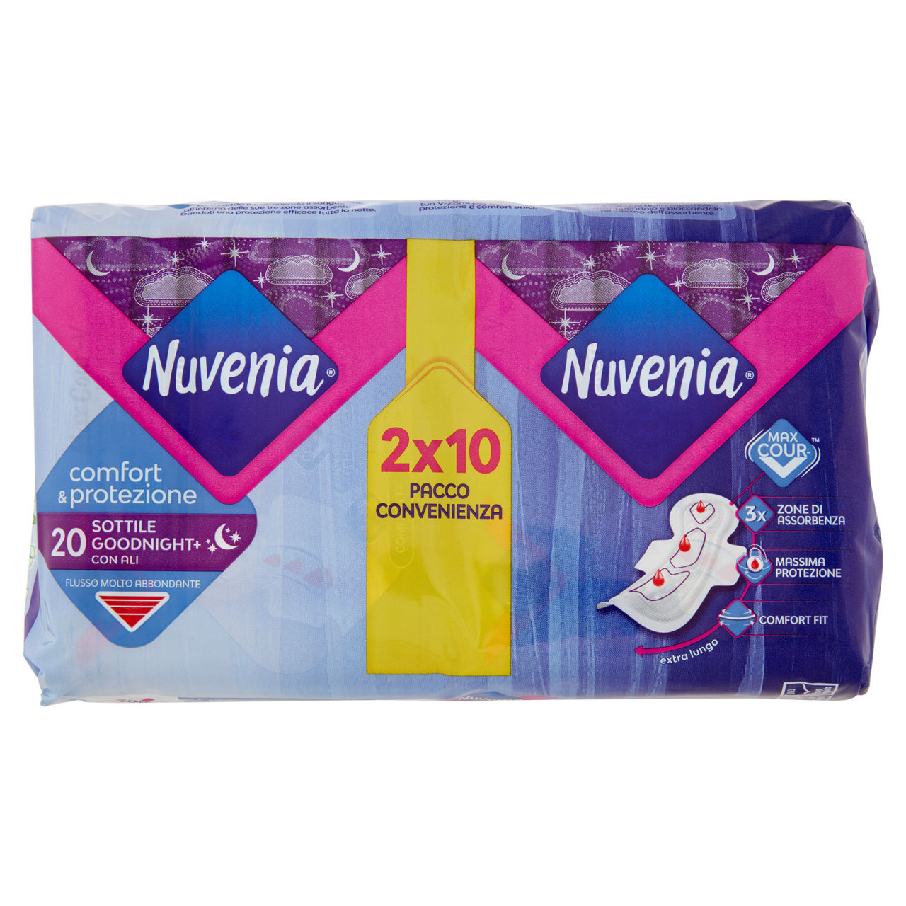 Assorbenti comfort e protezione sottili notte con ali 2 x 10 pz - Immagine 01