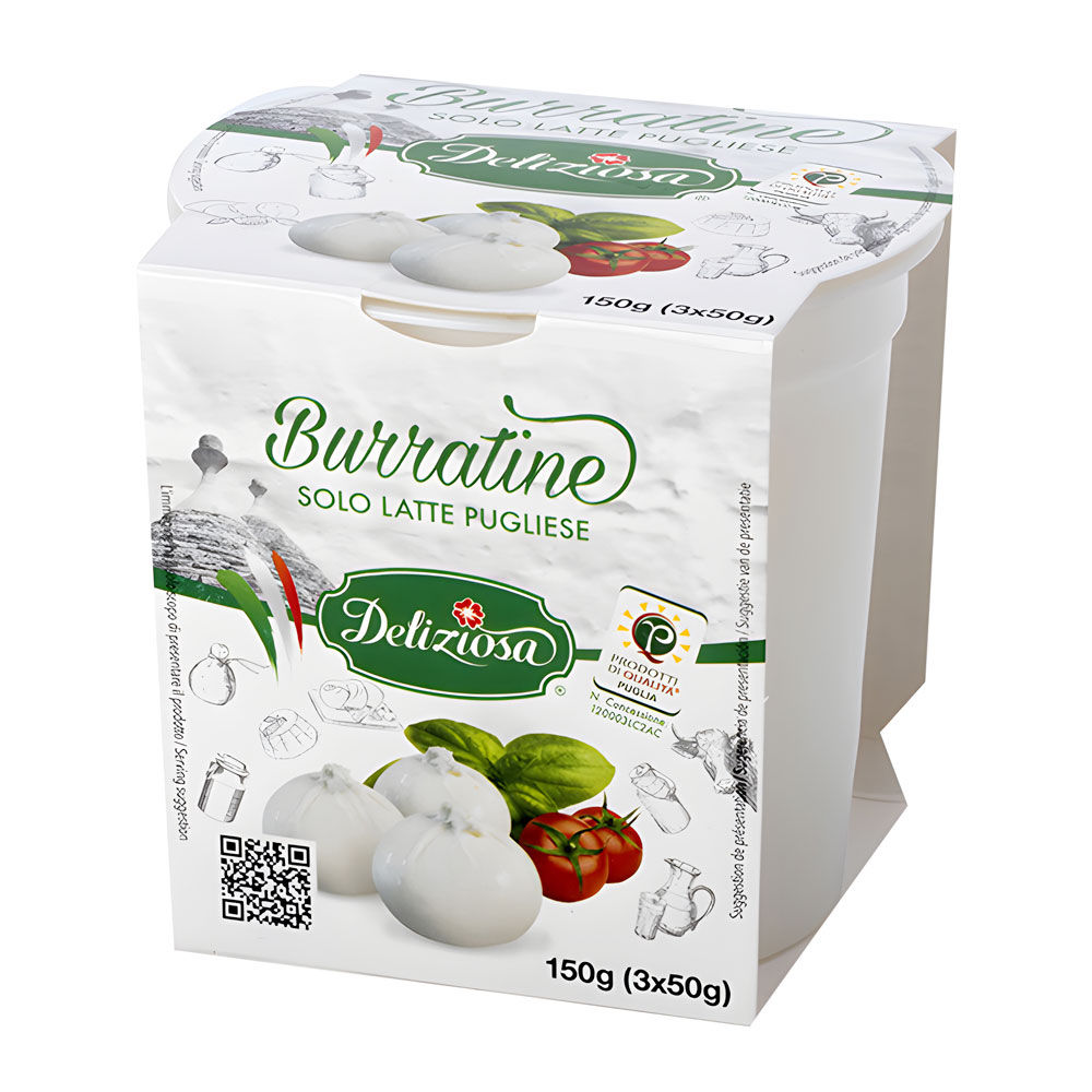 Burrata di latte Pugliese 3 pz da 50 gr - Immagine 01