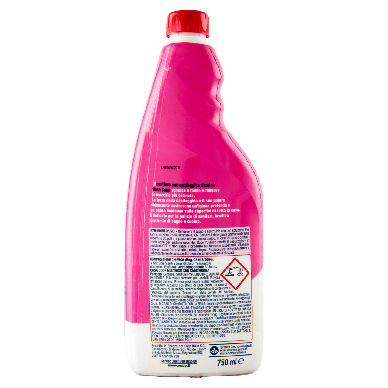 Detergente multiuso con candeggina coop casa ricarica ml 750 - Immagine 11
