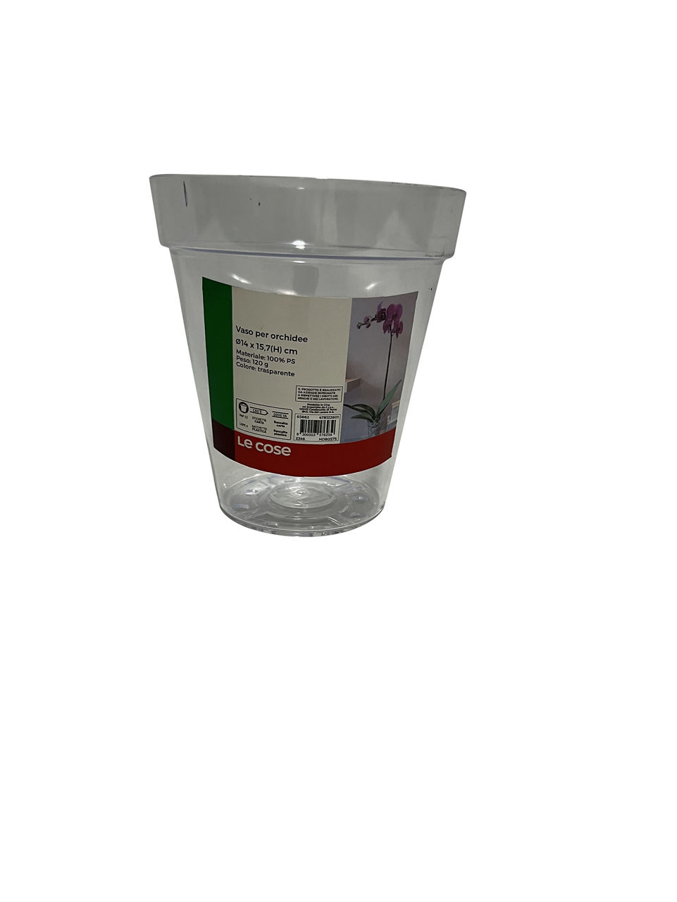 Vaso trasparente per orchidea 14 cm - Immagine 01
