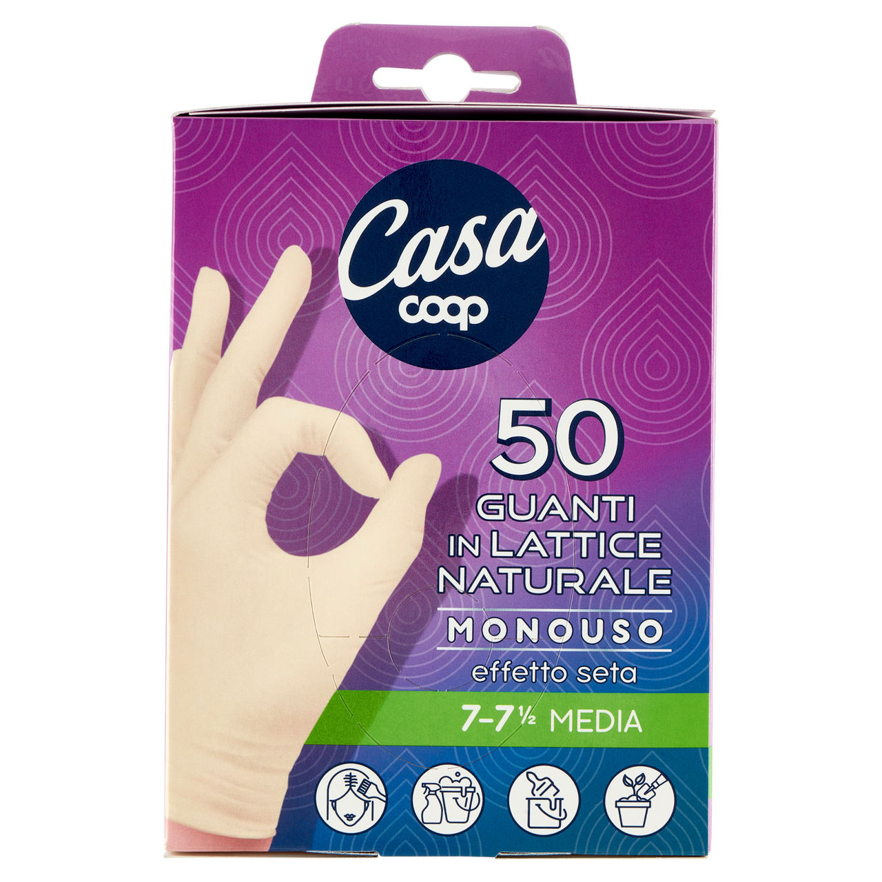 Guanti in lattice naturale monouso taglia media 50 pz