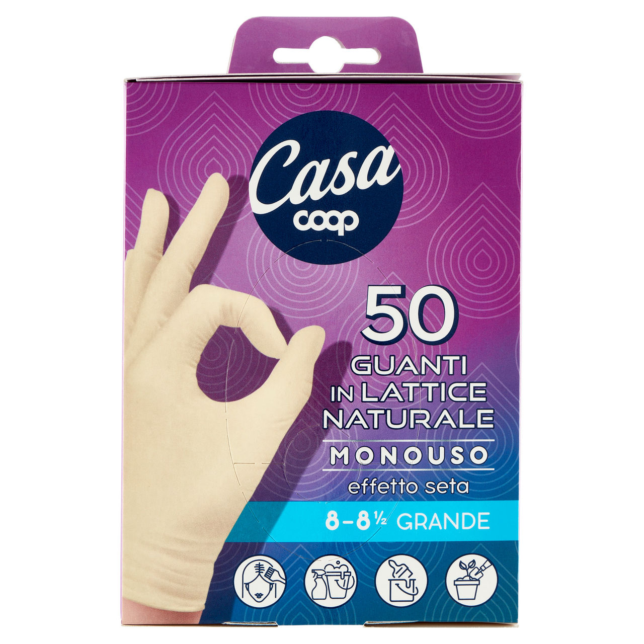 Guanti in lattice naturale monouso taglia grande 50 pz