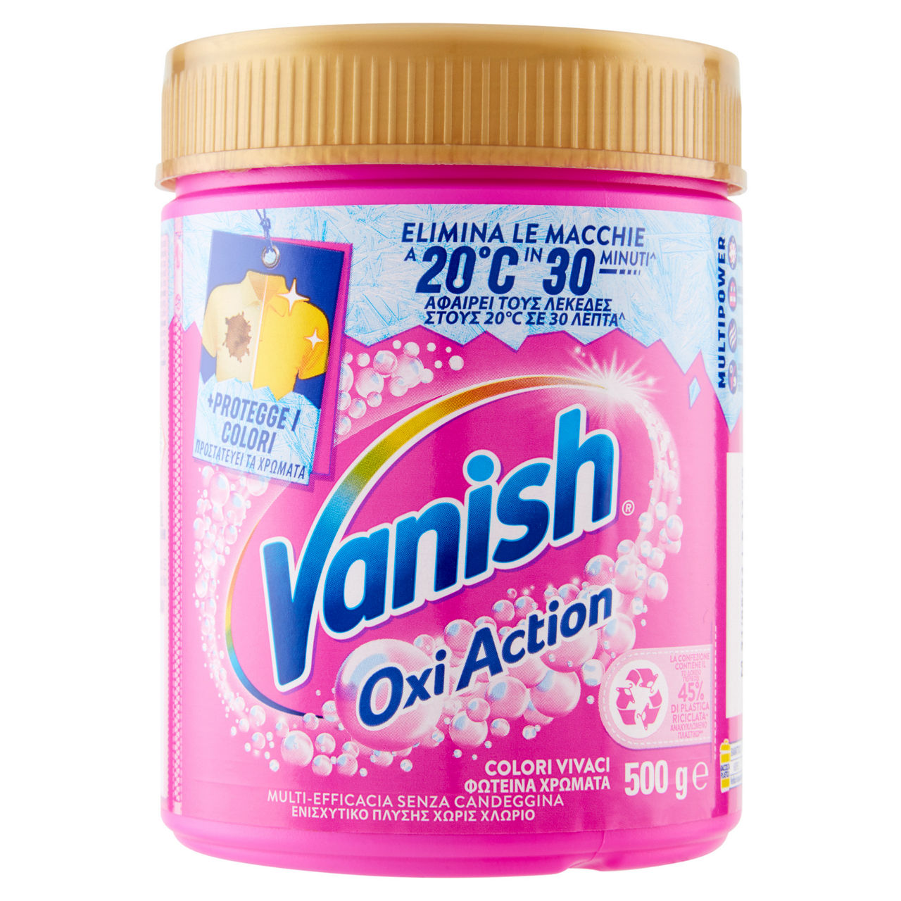 Additivo smacchiatore colori vivaci in polvere oxi action 500 gr