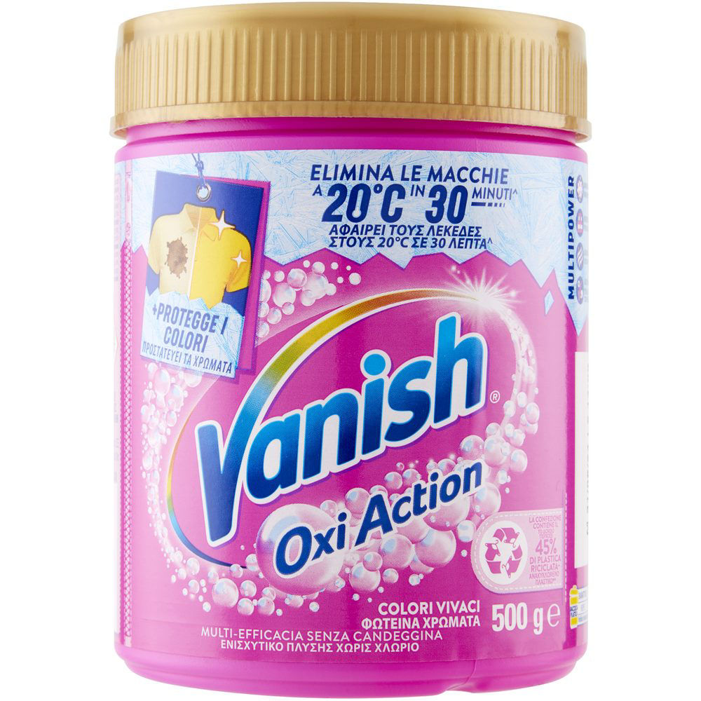 Additivo smacchiatore in polvere per bucato colori vivaci Oxi Action 500 gr