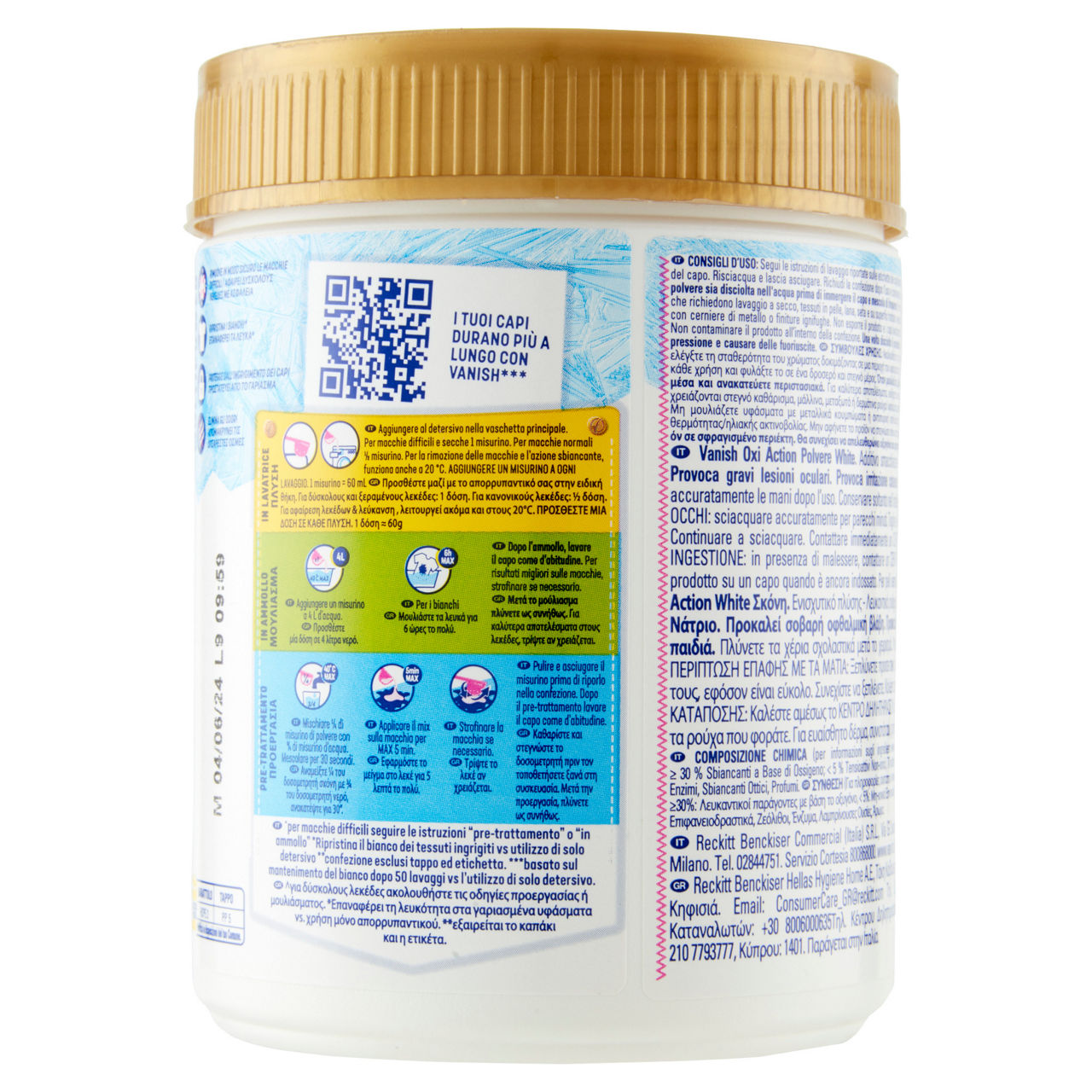 Additivo smacchiatore per bianchi in polvere oxi action 500 gr - Immagine 11