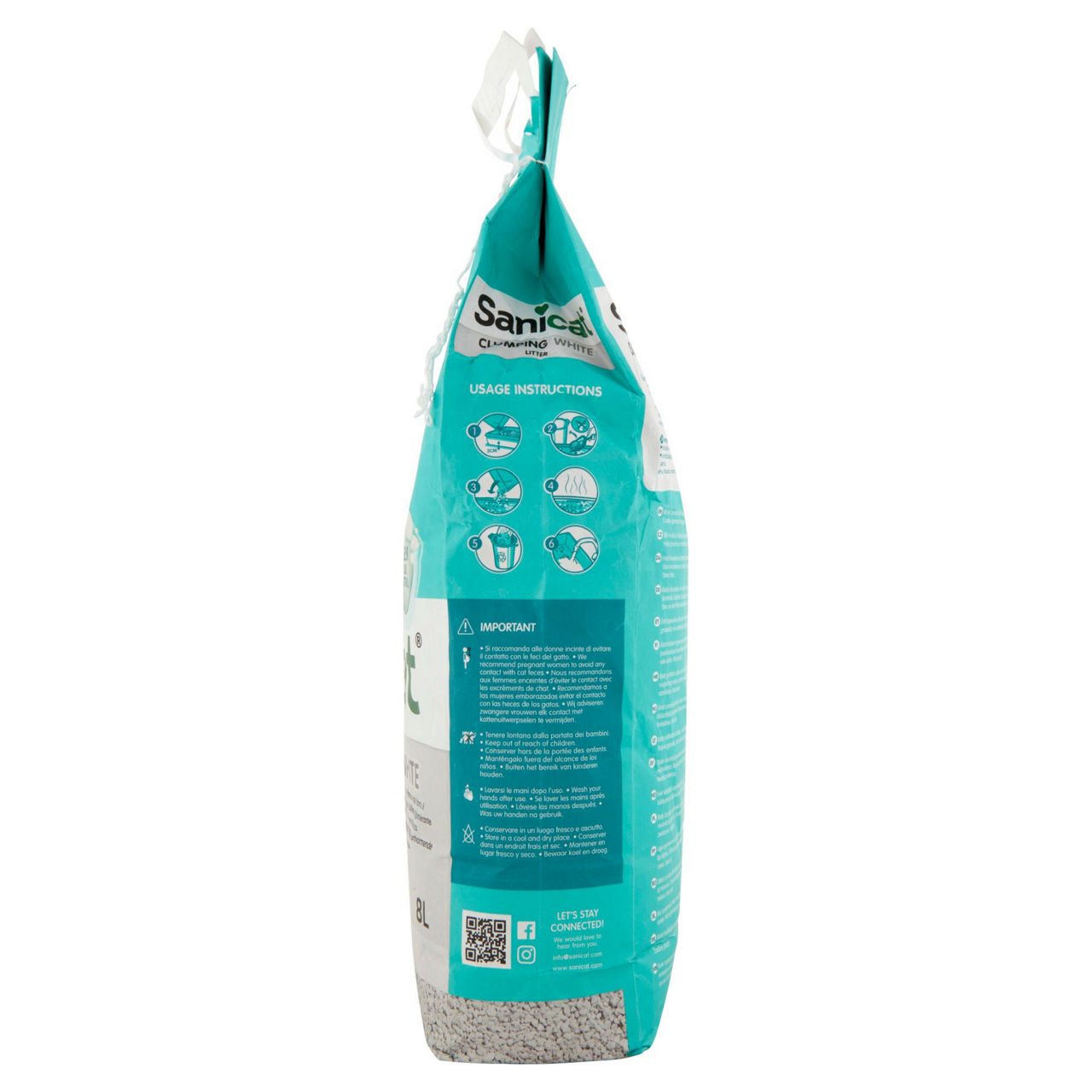 Lettiera per gatti agglomerante bianca 8 lt - Immagine 11