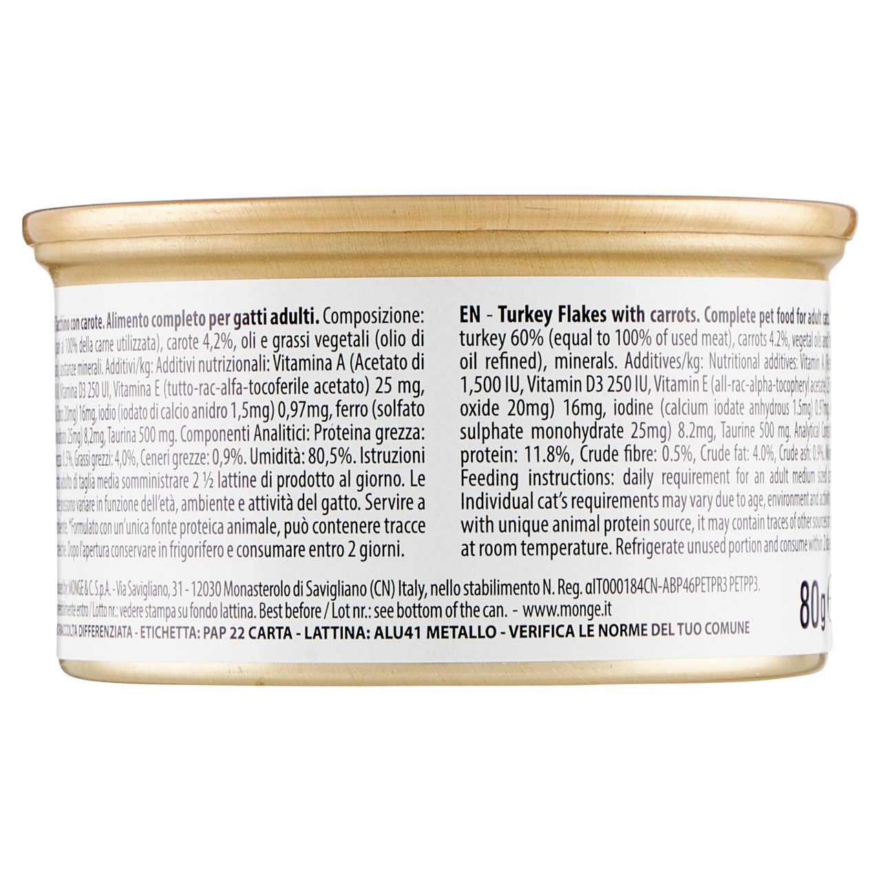 Umido per gatti sfilaccetti tacchino con carote 80 gr - Immagine 21