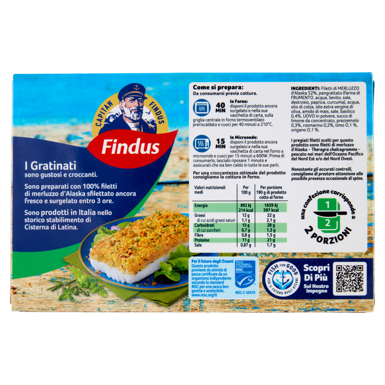 Merluzzo d'alaska gratinato con erbe Mediterranee surgelato 380 gr - Immagine 41