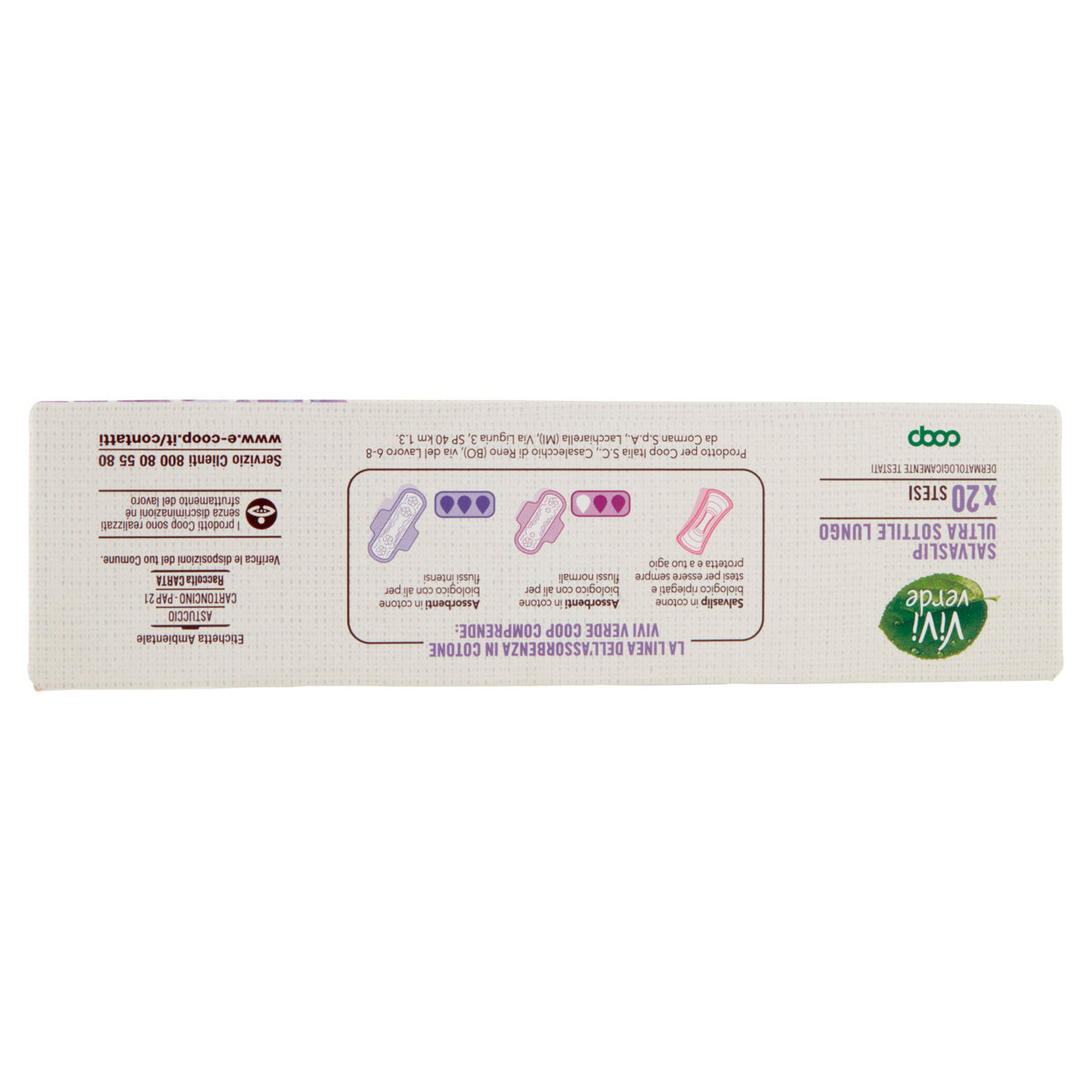 Salvaslip ultra sottili lunghi in cotone bio stesi 20 pz - Immagine 61