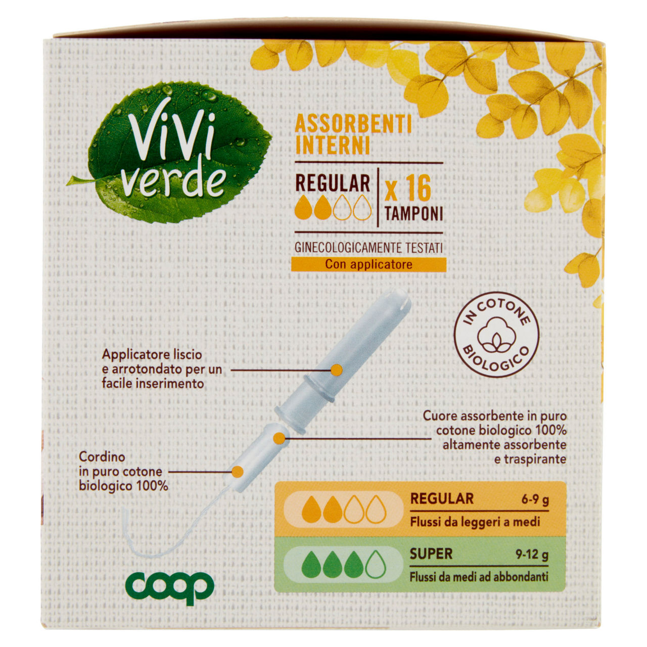 Assorbenti interni in cotone biologico regular tamponi vivi verde 16 pz - Immagine 61