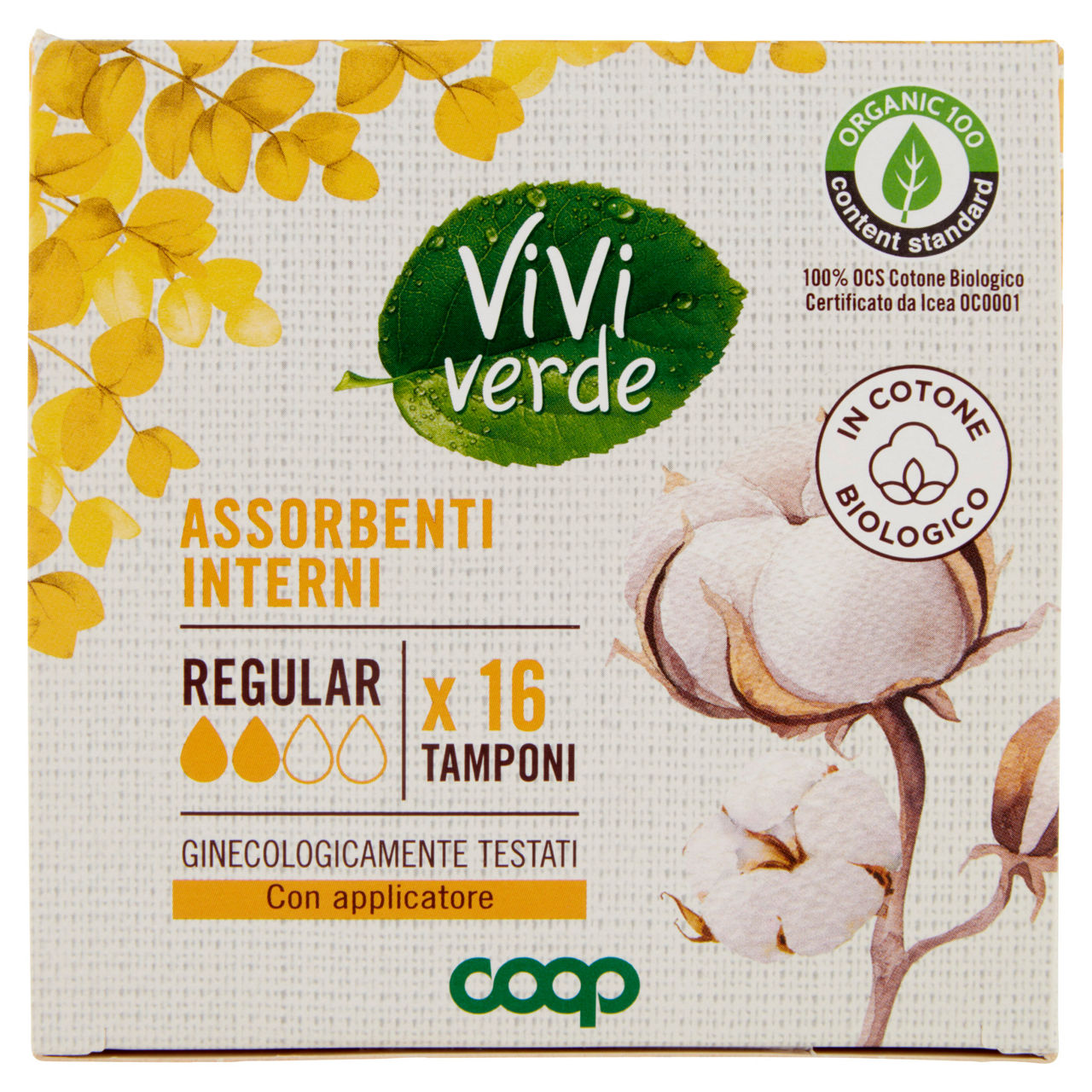 Assorbenti interni in cotone biologico regular tamponi vivi verde 16 pz - Immagine 11