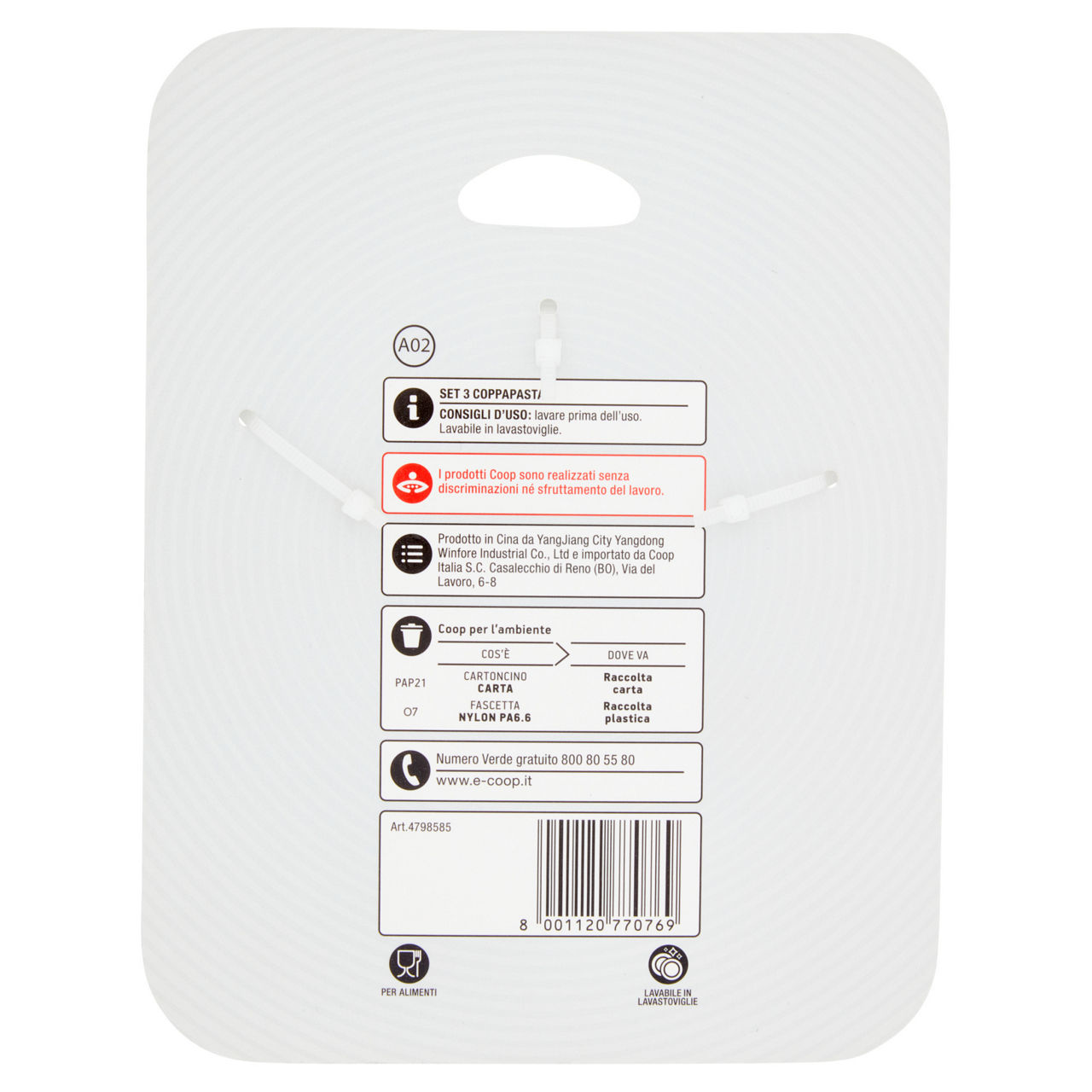 Set 3 coppapasta in acciaio inox 7/9/11 cm - Immagine 21