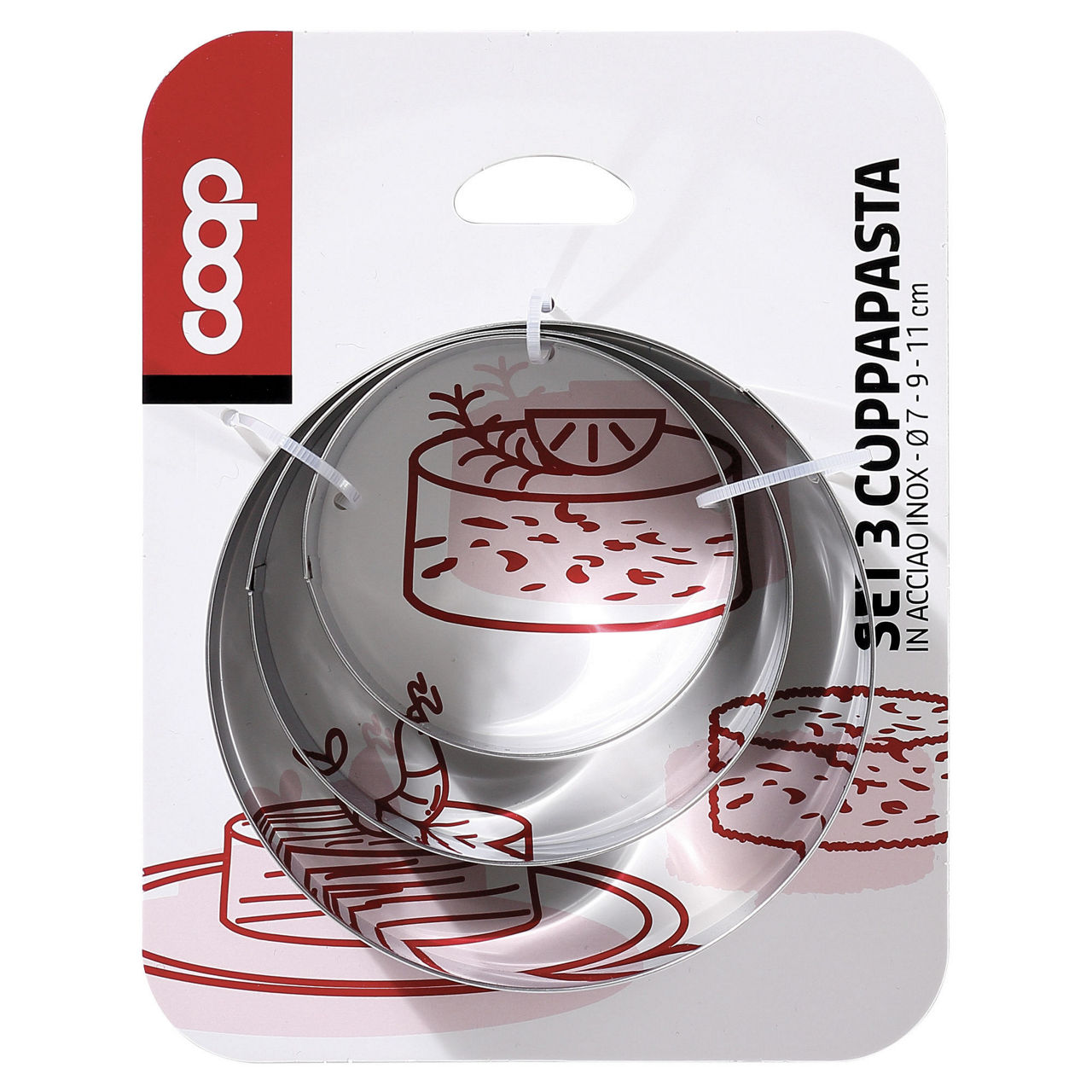 Set 3 coppapasta in acciaio inox 7/9/11 cm - Immagine 11