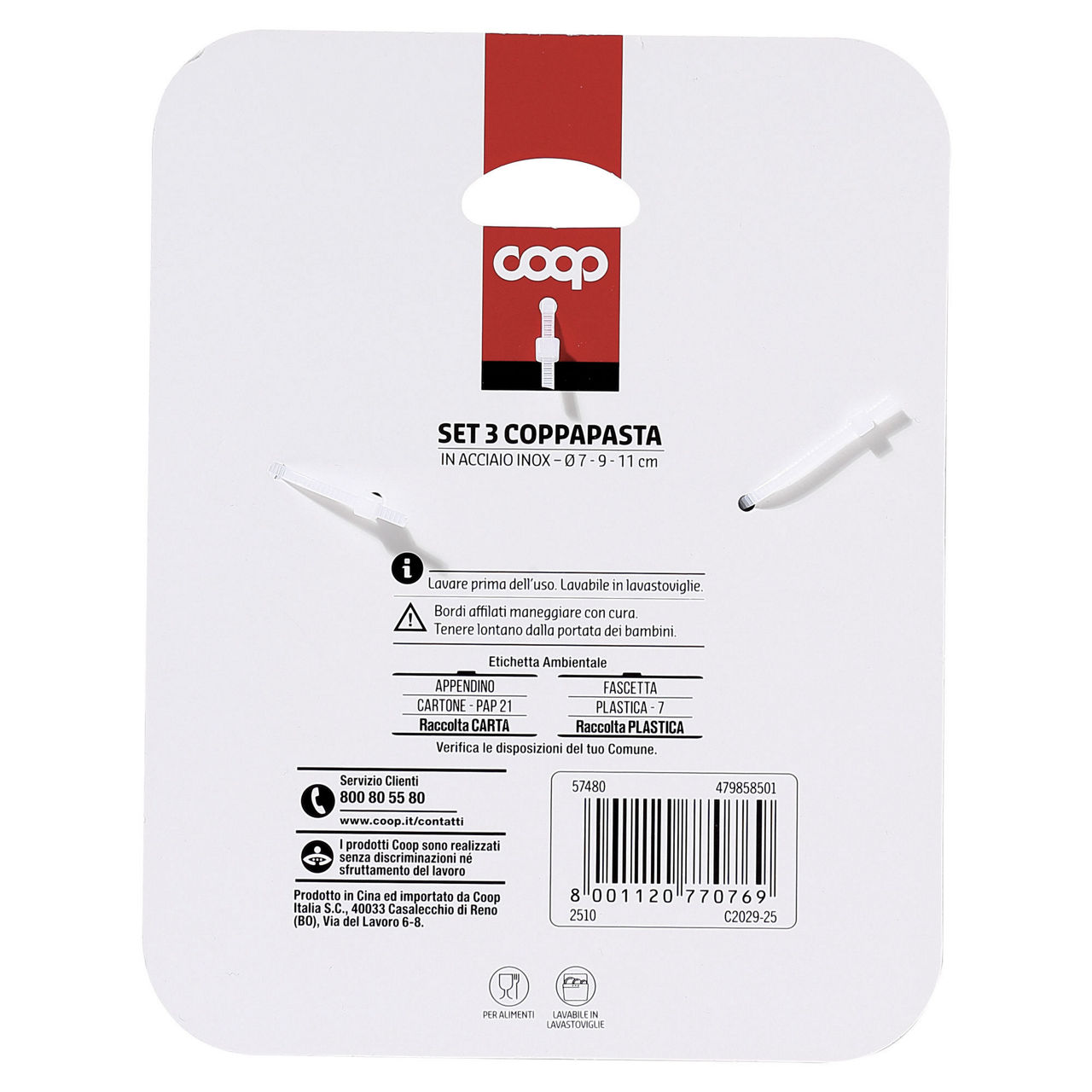 Set 3 coppapasta in acciaio inox 7/9/11 cm - Immagine 31