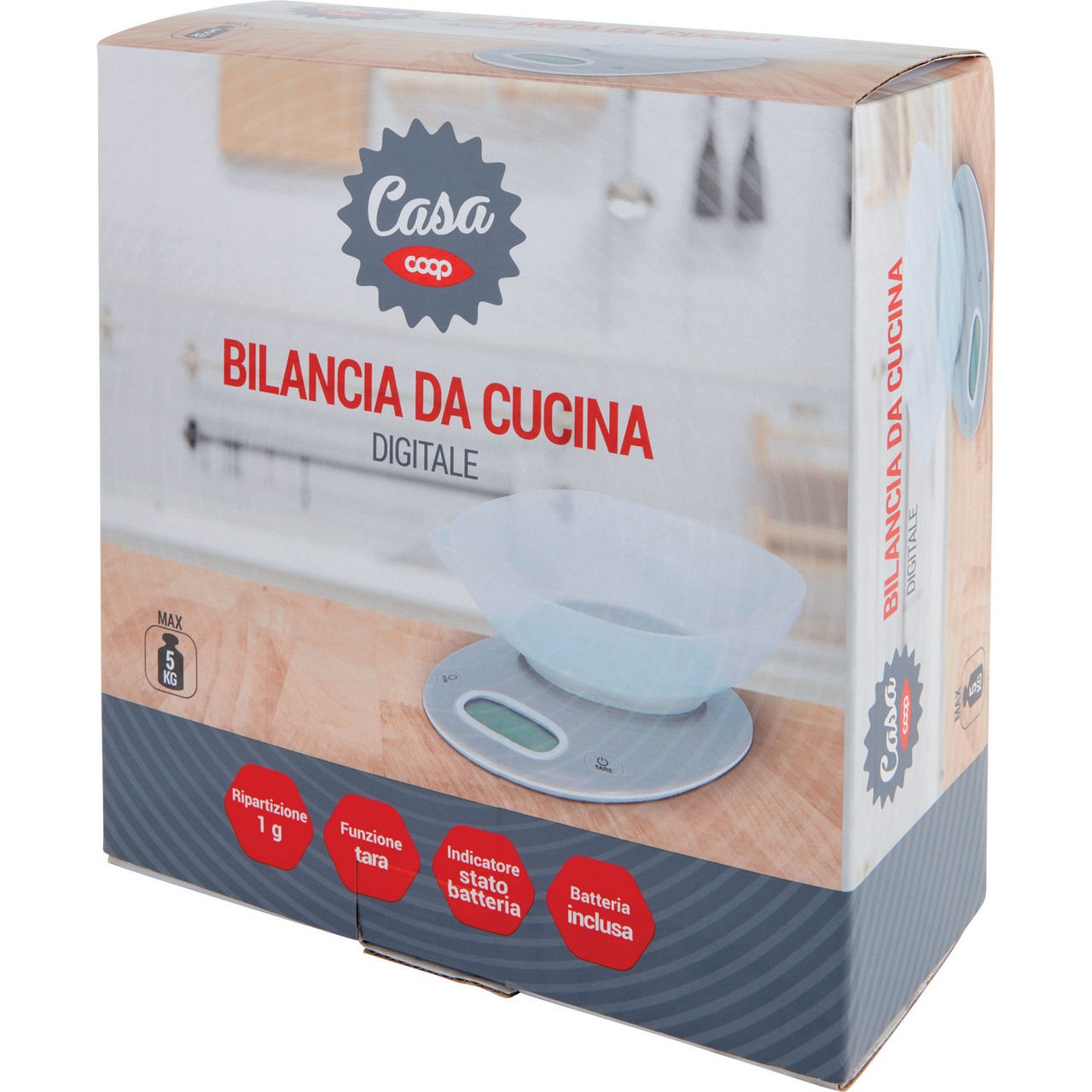 Bilancia cucina digitale con ciotola 1 pz