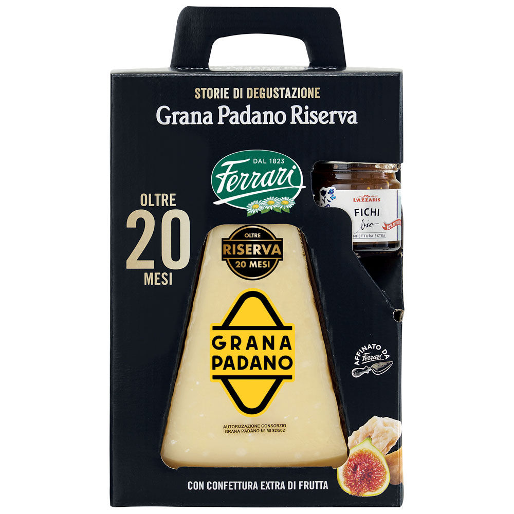 Confezione con Grana Padano Riserva con confettura extra di frutta