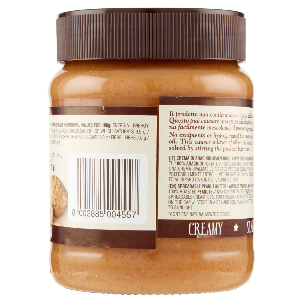 CREMA 100% ARACHIDI PEANUT BUTTER VASO G 350 - Immagine 11