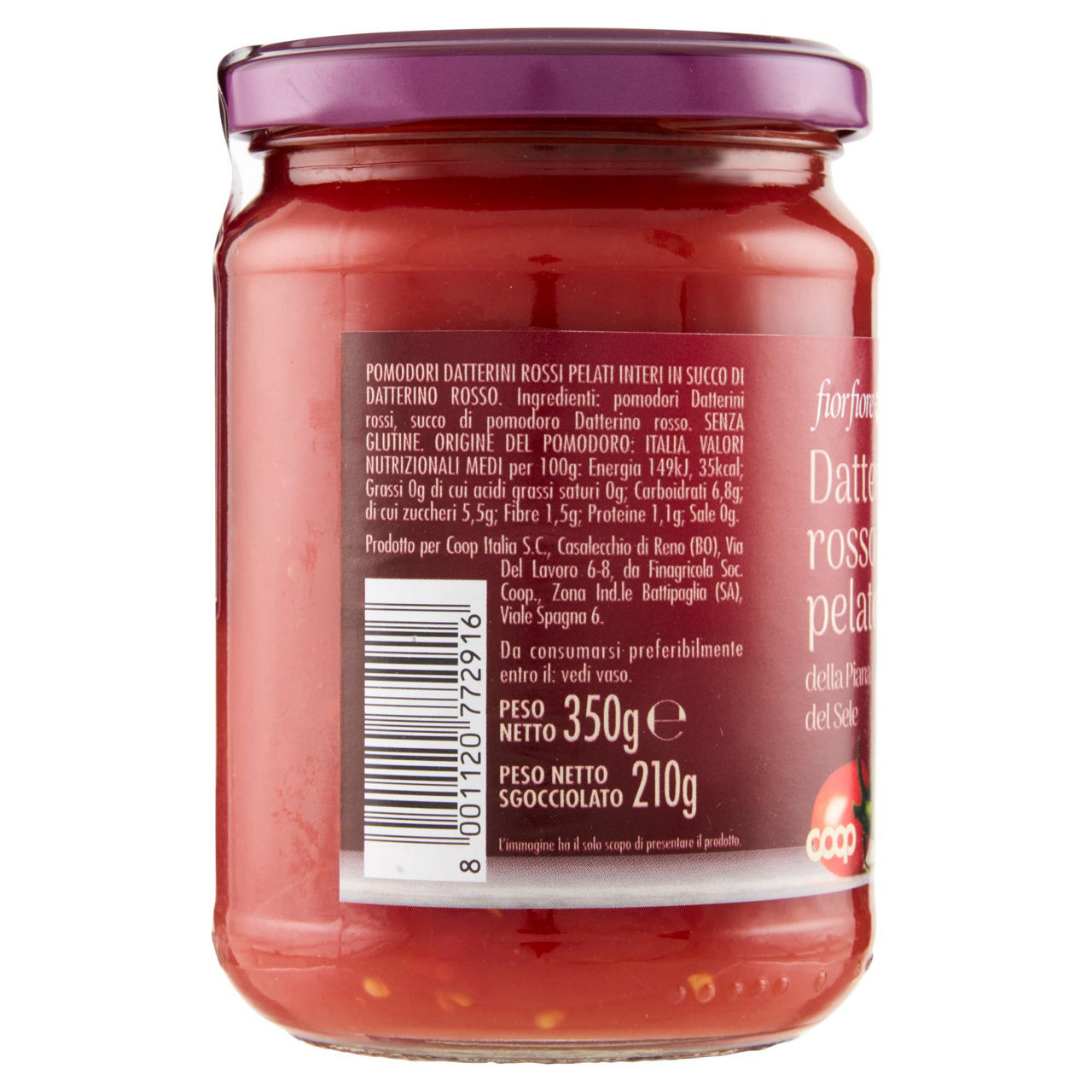 Pomodoro datterino rosso intero pelato 350 gr - Immagine 21