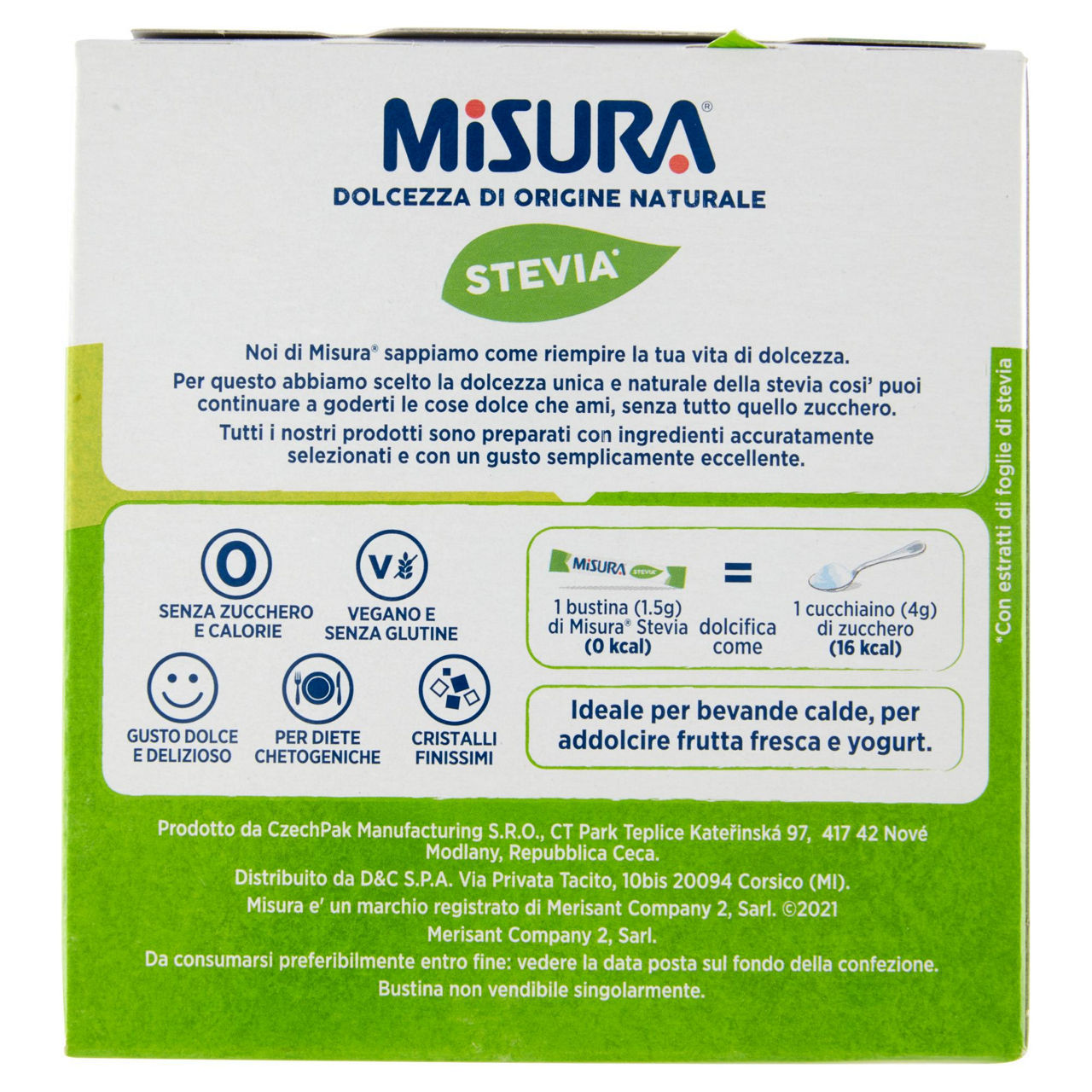 Dolcificante stevia in bustine 50 pz 75 gr - Immagine 51